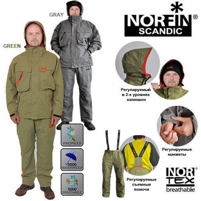 Костюм демисезонный NORFIN SCANDIC GRAY 06 Р.xxxl 6141006-XXXL Костюм демисезонный NORFIN SCANDIC GRAY 06 Р.xxxl 6141006-XXXL