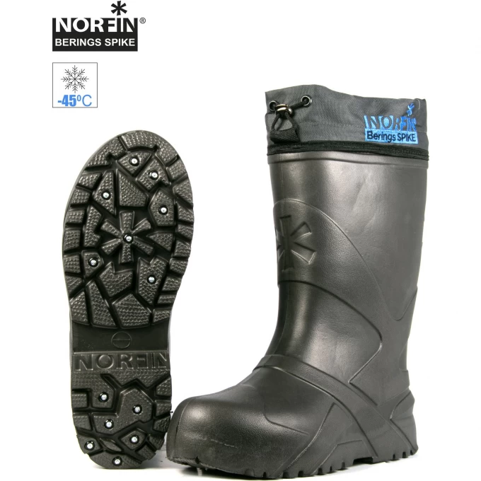 Сапоги зимние NORFIN BERINGS SPIKE с манжетой и шипами, антрацит -45С EVA р.36-37 14863-3637