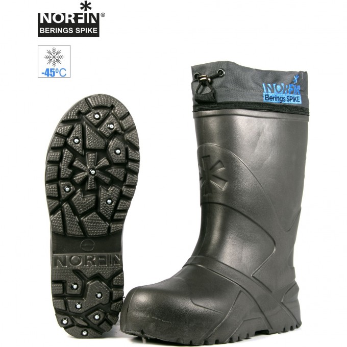 Сапоги зимние NORFIN BERINGS SPIKE с манжетой и шипами, антрацит -45С EVA р.38-39 14863-3839 Сапоги зимние NORFIN BERINGS SPIKE с манжетой и шипами, антрацит -45С EVA р.38-39 14863-3839